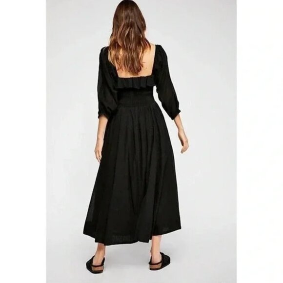 NWOT Free People Oasis Midi Dress Black SMALL - Picture 3 of 6
